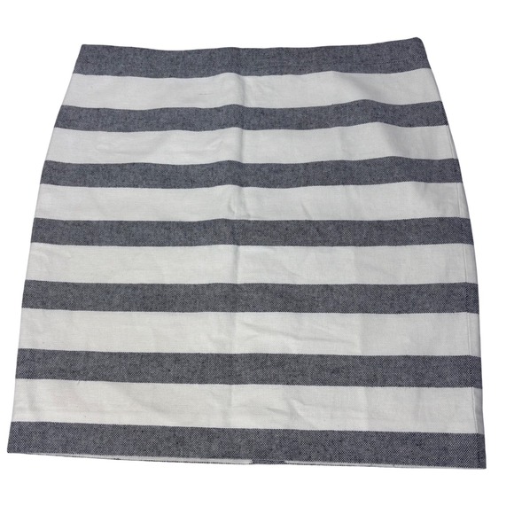NWT J Crew Pencil Skirt Navy Gray White Linen Blend Lined Womens PLUS Sz 16 READ - Picture 1 of 6